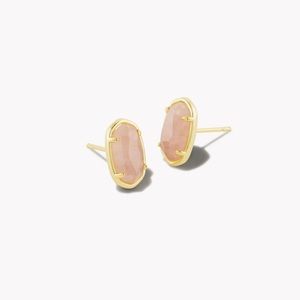 Kendra Scott Grayson Gold Rose Quarts Stud Earrings
